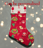 Large handmade fabric christmas stocking