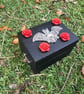 Mini Gothic Vampire Bat Trinket Box – Handmade Wooden Box with Red Roses - Image 2