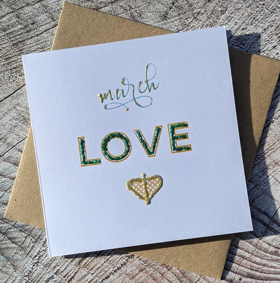March love handmade greeting card