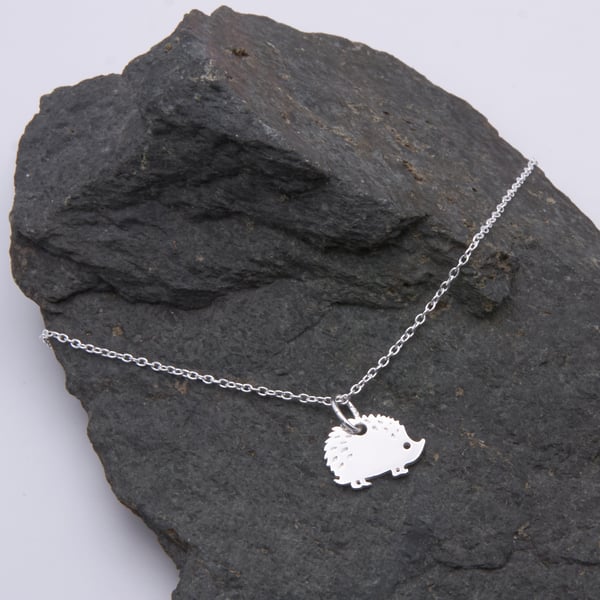 Sterling Silver Hedgehog Pendant Necklace with free Personalisation