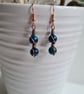 Blue Tiger's Eye & Copper Dangle Earrings Earings Gift Crystal Jewellery Jewelry - Image 6