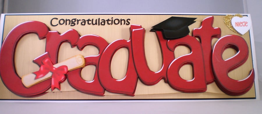 Handmade Graduation Card,3D ,Personalise