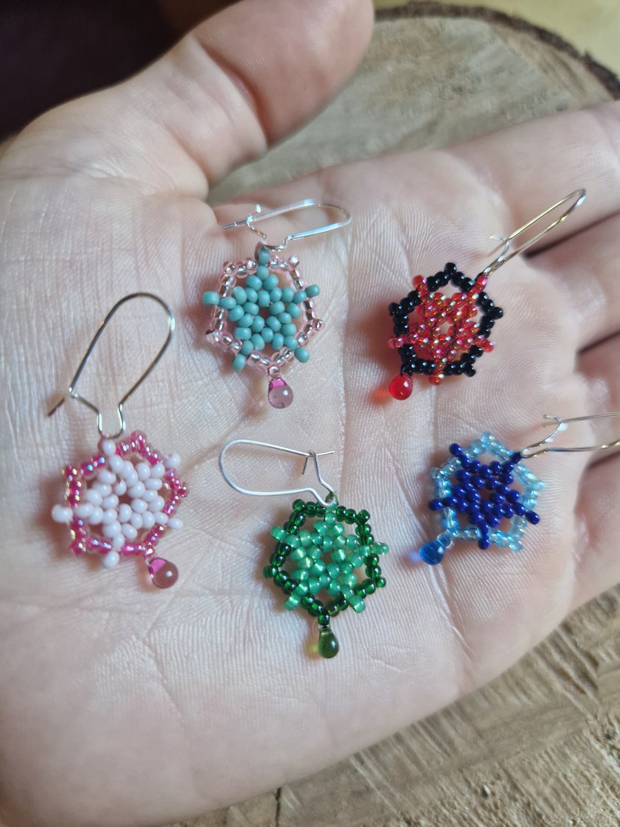 Cute stars and pentagram beaded earrings