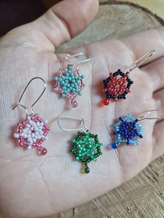 Cute stars and pentagram beaded earrings