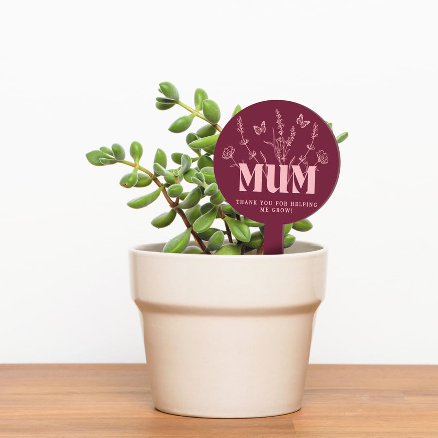 Helping Me Grow - Wild Flowers Plant Tag: Personalised Mother's Day Gift For Mum