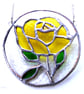 Rose Ring Suncatcher Stained Glass Yellow Handmade Gift Flower - Image 6