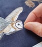 Barn owl in Snowy Scene, Christmas card, Winter birthday, holly, fir cones pine  - Image 6