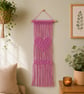 Pink Heart Macrame Wall Hanging.