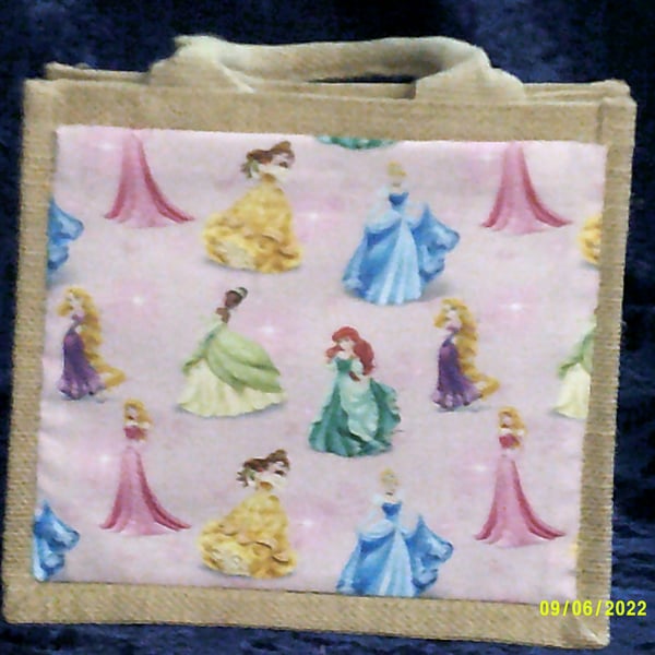 Small Jute Bag With Disney Princesses