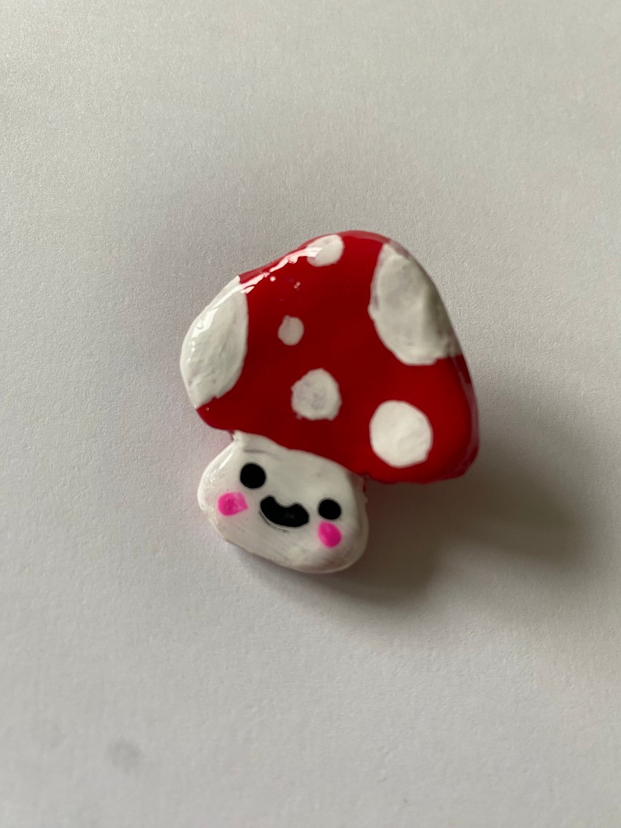 Cute Mushroom Polymer Clay Pin
