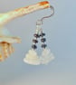 Real Sapphire, Moonstone & Sterling Silver Earrings, September Birthstone Gift - Image 1