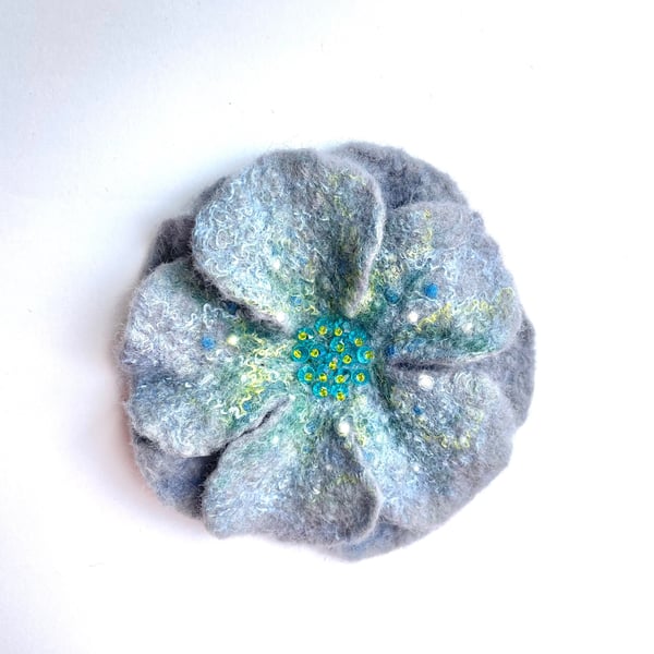 Felt Flowers Brooch Handcrafted Jewelry Contemporary Handmade Item Flower Scarf 