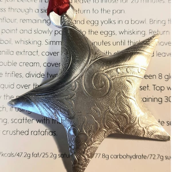 Pewter Star Christmas Decoration