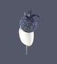 Navy Blue Tweed Fascinator – Statement Percher Hat for Weddings & Occasions - Image 2