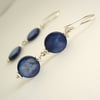 Shell Blue Dropper Earrings