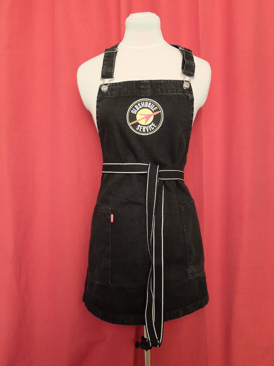 Black Denim Upcycled Craft Apron