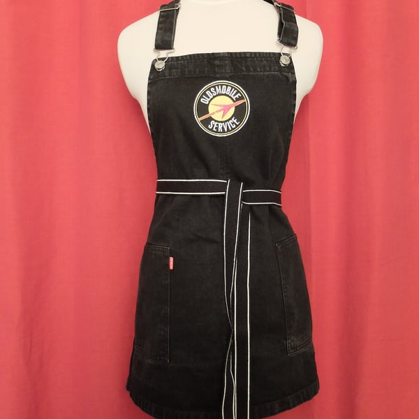 Black Denim Upcycled Craft Apron