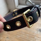 The Classic Collar - Hand stitched full leather dog collar with brass fittings.