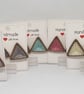 Handwoven 3D Triangle Stud Earrings - Beaded Geometric Earrings - Vanilla - Image 3