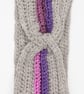 Earwarmer headband Crochet chunky  grey pink purple handmade - Image 7