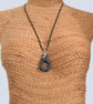 Black Marbled Glasses Holder Necklace Circular Opening Pendant