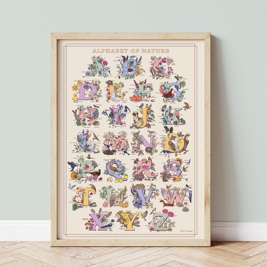 A to Z of Nature Large Poster