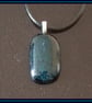Sparkly Blue Fused Glass Pendant - 1084 - Image 3