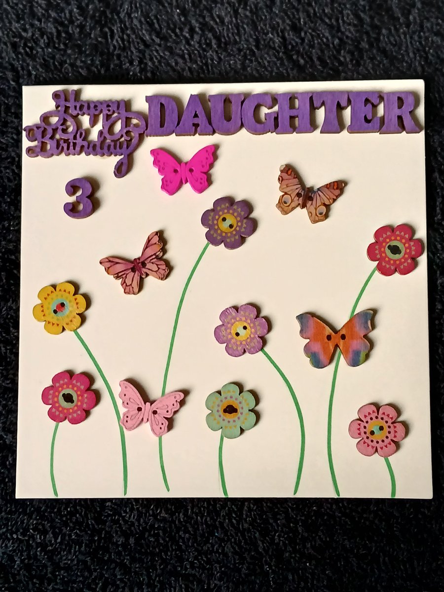 Daughter 3rd birthday card 