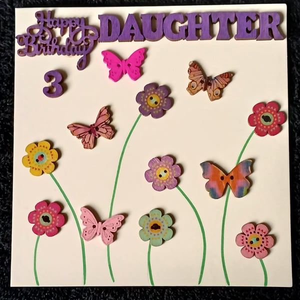 Daughter 3rd birthday card 