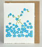 Forget-me-Not - Original Hand Printed Card - Image 1