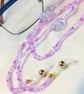 Pink & Purple Czech Bead Eye Glass Chain - Image 3