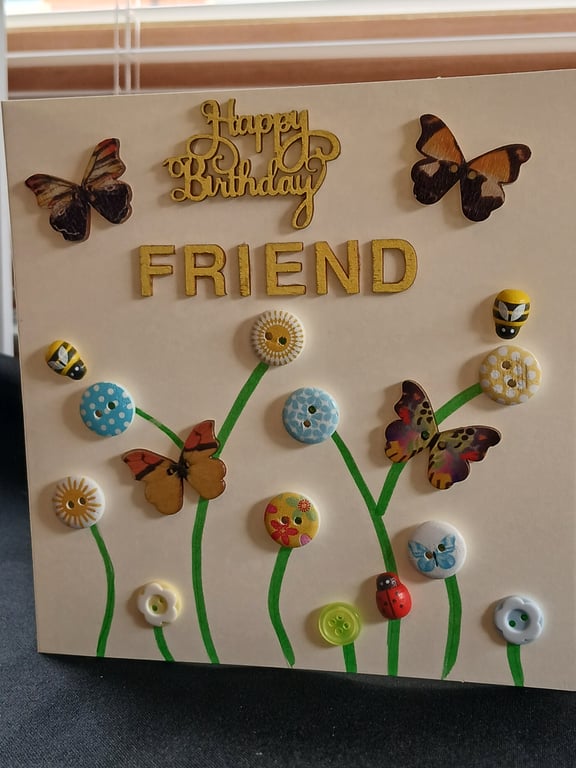 Handmade, friend birthday card 