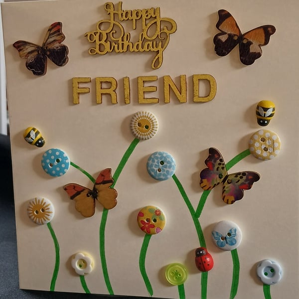 Handmade, friend birthday card 