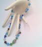 Blue Green and White Millefiori Bead Necklace, Millefiori Necklace, Gift for Her - Image 7