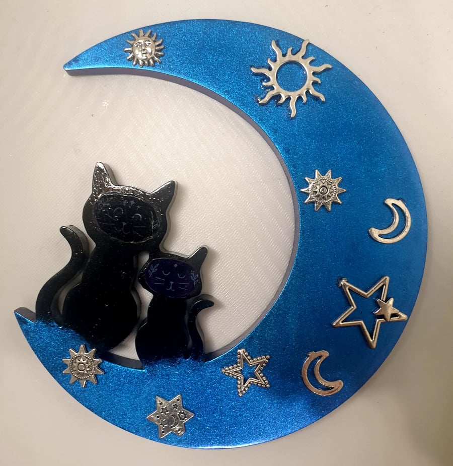 black cat  celestial moon 
