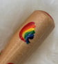  hand painted needle grip tool for needle felting - natural with rainbow swishes - Image 2