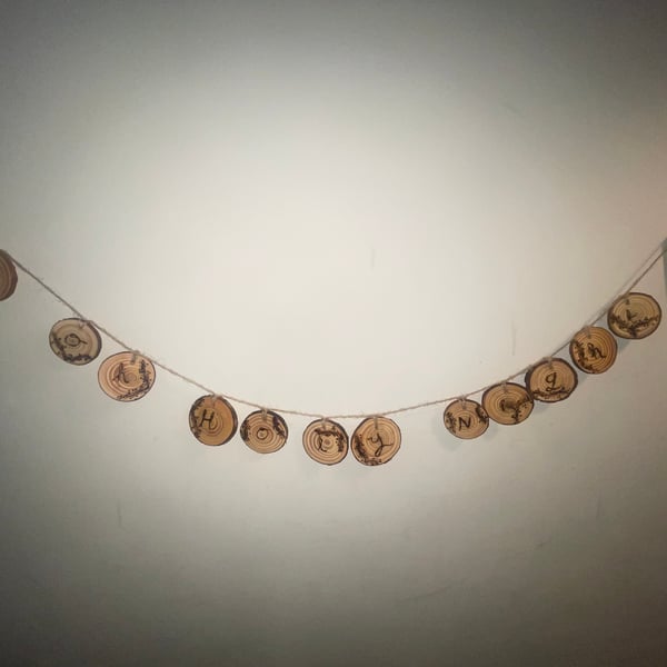 Pyrography Oh holy night Christmas garland