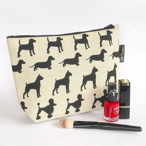 Makeup bag, cosmetic bag, toiletry bag mixed dogs