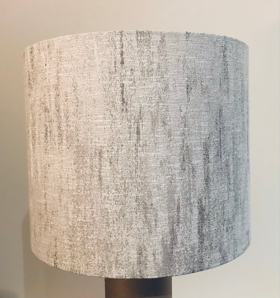 Handmade Lampshade in Shabby Chic Cream with Pale Gold Flecked Fabric 