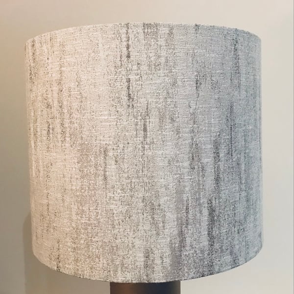 Handmade Lampshade in Shabby Chic Cream with Pale Gold Flecked Fabric 
