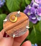 Patinated copper, brass and sterling silver brooch.  - Image 1