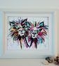 Anniversary, wedding, engagement, love, couple. Alpaca Couple. Llama painting - Image 2