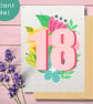 Plantable 18th Birthday Card, Eco friendly Seed Card, Floral Wildflower Card