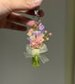 Handmade beaded flower bouquet keychain