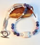 Frosted Blue Agate And White Jade Necklace - Handmade In Devon - Image 1