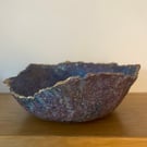 Asymmetrical decorative bowl recycled paper mache