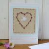 Dove with Love, hand-stitched, special little card to keep, for any occasion