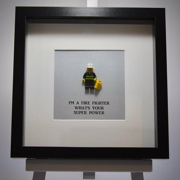 I'm a Firefighter, Whats your super power  mini Figure frame