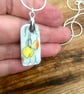 Art deco vintage crockery upcycled  into pendent necklace 