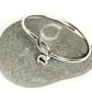 Adjustable Sterling Silver Leaf Bangle Bracelet - Image 2